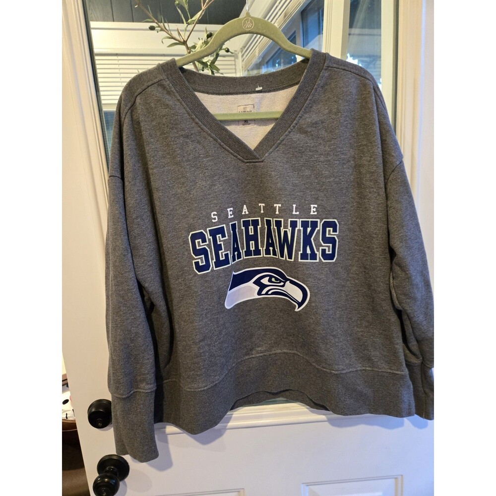 Gameday Couture Seattle Seahawks V-neck pullover sweatshirt Gray  Women's XL